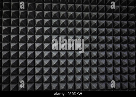 Foam soundproofing coating close-up. Recording studio details Stock Photo