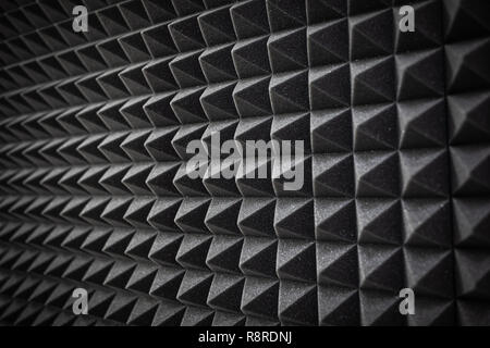 Foam soundproofing coating close-up. Recording studio details Stock Photo