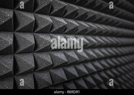 Foam soundproofing coating close-up. Recording studio details Stock Photo