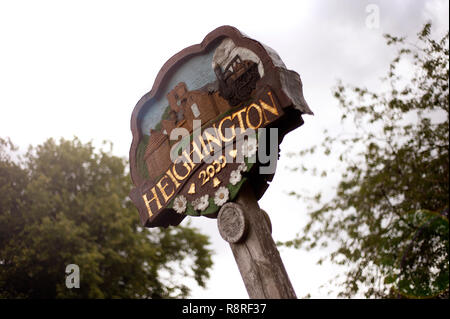 Heighington Village sign, Heighington, County Durham Stock Photo - Alamy