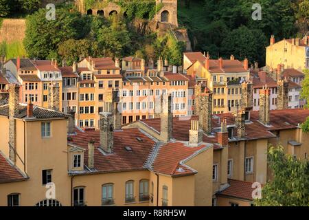 France, Rhone, Lyon, 5th district, Old Lyon district, historic site classified as World Heritage by UNESCO Stock Photo