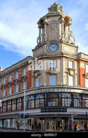 CLAPHAM, LONDON, ENGLAND, UNITED KINGDOM - NOVEMBER 13, 2018: Debenhams department store, Lavender Hill branch located in Greater London. Stock Photo