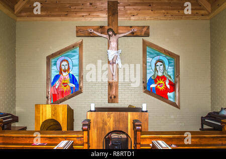 Chapel of Mercy is open to travelers and tourists in Greenwood, Mississippi. Stock Photo