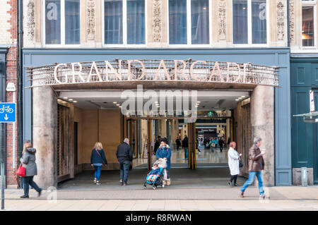 The entrance to the Grand Arcade, Cambridge. Stock Photo