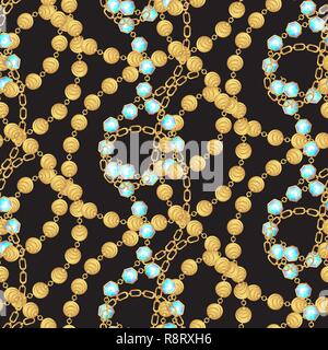 Fashion design with golden chain jewelry. Stock Vector