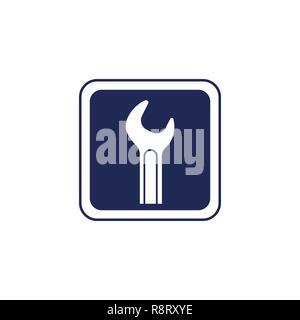 Spanner icon. Wrench - vector service logo in flat style. Stock Vector