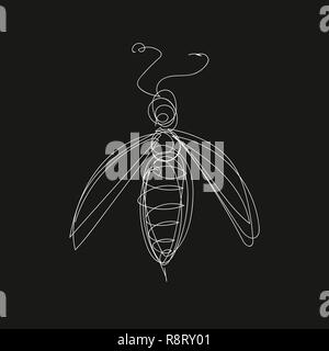 Hand drawn image of dor in continuous line style. Vector illustration Stock Vector