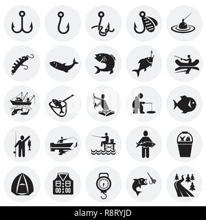 Modern fishing rod icons set. Outline set of modern fishing rod vector  icons for web design isolated on white background Stock Vector Image & Art  - Alamy