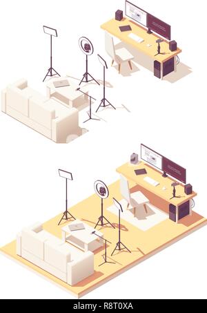 Vector isometric low poly recording studio icon Stock Vector Image ...
