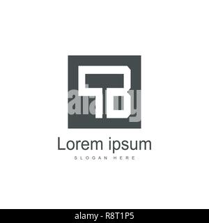 Initial Letter PB Logo Template Vector Design Stock Vector