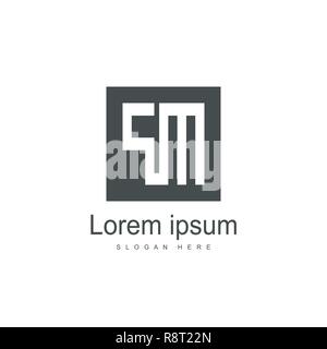 Initial Letter PM Logo Template Vector Design Stock Vector