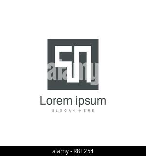 Initial Letter PN Logo Template Vector Design Stock Vector