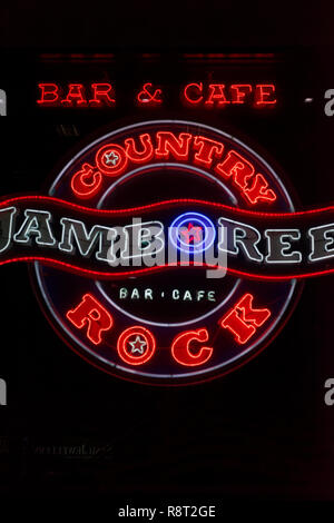 Neon Sign For Jamboree Country Rock Cafe And Bar In Singapore Stock Photo Alamy