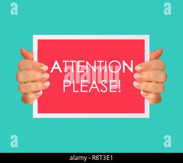 Attention please concept of important announcement. Vector illustration  EPS10 Stock Vector