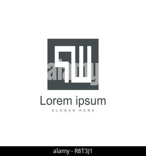 Initial Letter PW Logo Template Vector Design Stock Vector
