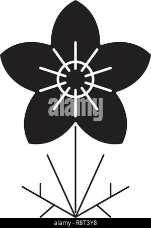 Anemone black vector concept icon. Anemone flat illustration, sign Stock Vector