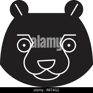 Beaver head black vector concept icon. Beaver head flat illustration, sign Stock Vector