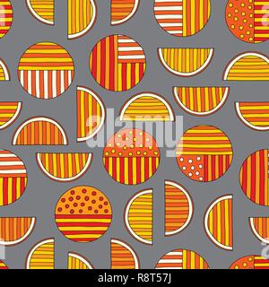 Hand drawn abstract seamless pattern. Vector colorful background in modern style. Striped funny texture for surface designs, textiles, wrapping papers Stock Vector