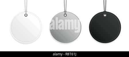 Label black grey and white hanging tag collection isolated vector illustration EPS10 Stock Vector