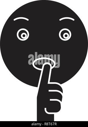 Dreaming emoji  black vector concept icon. Dreaming emoji  flat illustration, sign Stock Vector