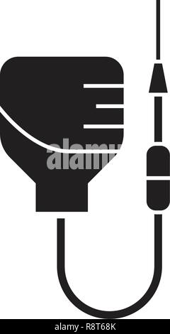 Drop counter black vector concept icon. Drop counter flat illustration, sign Stock Vector