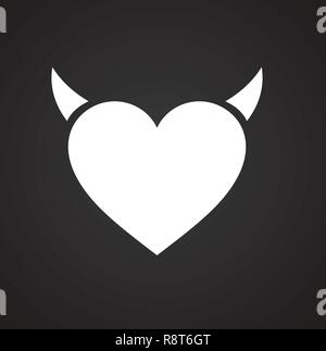 Heart with thorns icon on black background for graphic and web design, Modern simple vector sign. Internet concept. Trendy symbol for website design web button or mobile app. Stock Vector