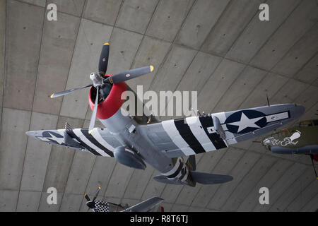 Republic P-47 Thunderbolt on display at the American Air museum Duxford,UK Stock Photo