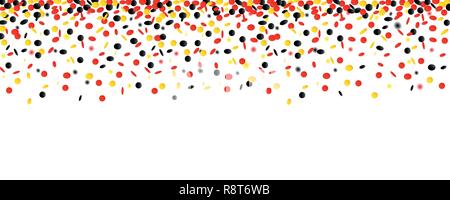 carnival and party confetti in black yellow and red colors isolated on a white background vector illustration EPS10 Stock Vector