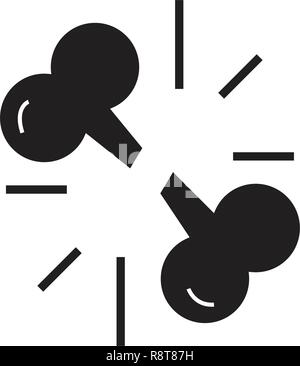 Fracture of bones black vector concept icon. Fracture of bones flat illustration, sign Stock Vector