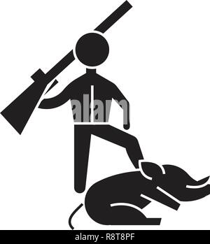 Hunting trophy black vector concept icon. Hunting trophy flat illustration, sign Stock Vector