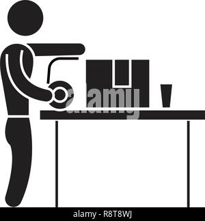 Juice maker black vector concept icon. Juice maker flat illustration, sign Stock Vector