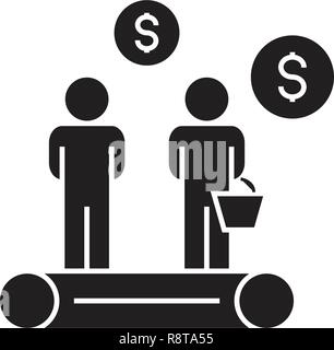 Retargeting black vector concept icon. Retargeting flat illustration, sign Stock Vector