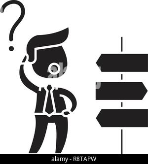 Strategic decisions black vector concept icon. Strategic decisions flat illustration, sign Stock Vector