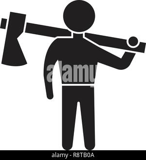Unskill work black vector concept icon. Unskill work flat illustration, sign Stock Vector