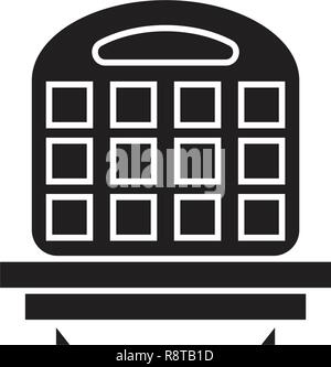 Waffle iron black vector concept icon. Waffle iron flat illustration, sign Stock Vector