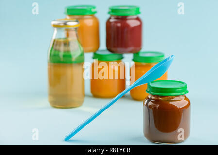Jars of baby food Stock Photo