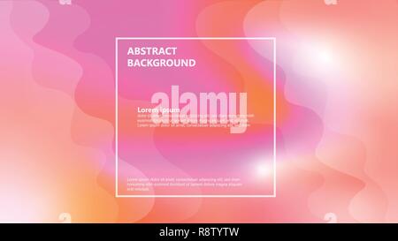 Abstract geometric background. Living coral 2019 color trend with fluid shapes composition. Stock Vector