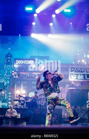 Rome, Italy. 16th Dec, 2018. Italian rapper Salmo performs live in Rome at Palazzo dello Sport for his Playlist Tour 2018/2019. Credit: Danilo D'Auria /Pacific Press/Alamy Live News Stock Photo