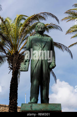 Statue Memorial to Dr. Efrain Jonckheer  at Rif Fort Willemstad Curacao Stock Photo