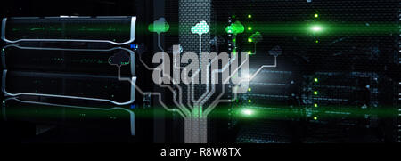 Cloud technology, networking, data storage. Internet concept. Stock Photo