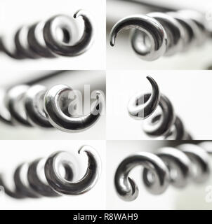 a set of corkscrew macro Stock Photo