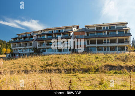 Abandoned hotel on the hill Stock Photo