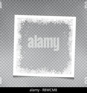 snowy square frame template Stock Vector