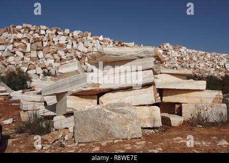 Raw marble in a quarry, Estremoz, Alentejo, Portugal Stock Photo