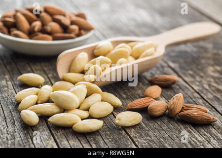 Download Close Up Peeled Almonds Nut In Small Glass Jar On Stock Photo Alamy Yellowimages Mockups