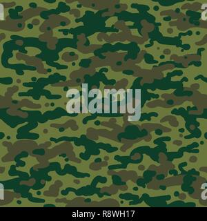 Hunting camouflage pattern. February 23 background, khaki seamless pattern in millitary style, vector background Stock Vector