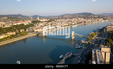 Széchenyi Chain Bridge or  Széchenyi Lánchíd, Budapest, Hungary Stock Photo