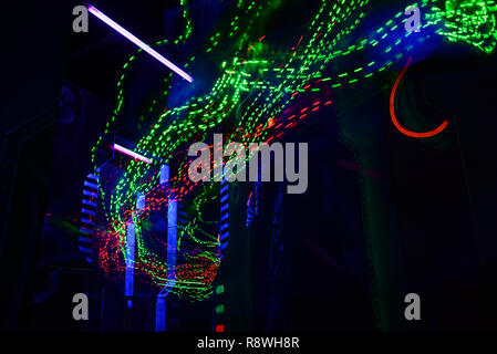 space ship interior science fiction abstract background Stock Photo