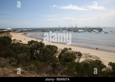 Dog friendly beach, Sandringham Harbour, Melbourne, Victoria, Australia Stock Photo