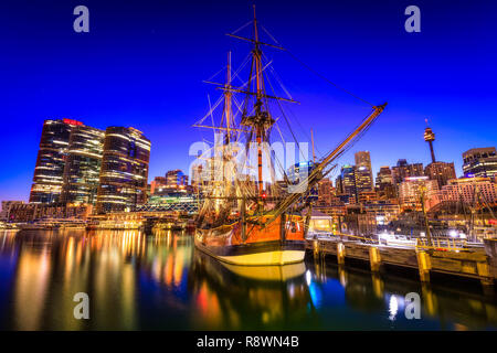 Darling Harbour Sailing Boat, Sydney Stock Photo